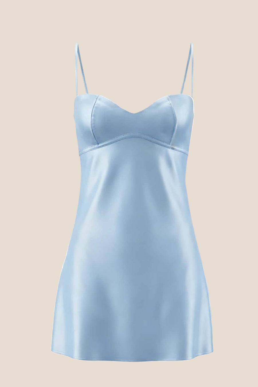 Light Blue Satin Straps Short Dress – Ohmollydress