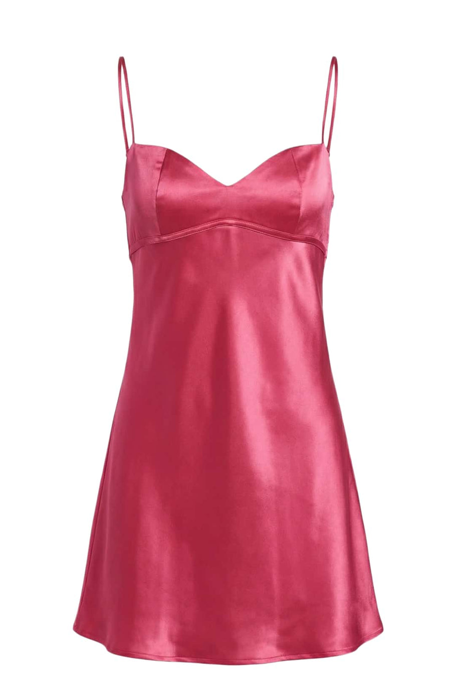 Watermelon Satin Straps Short Dress