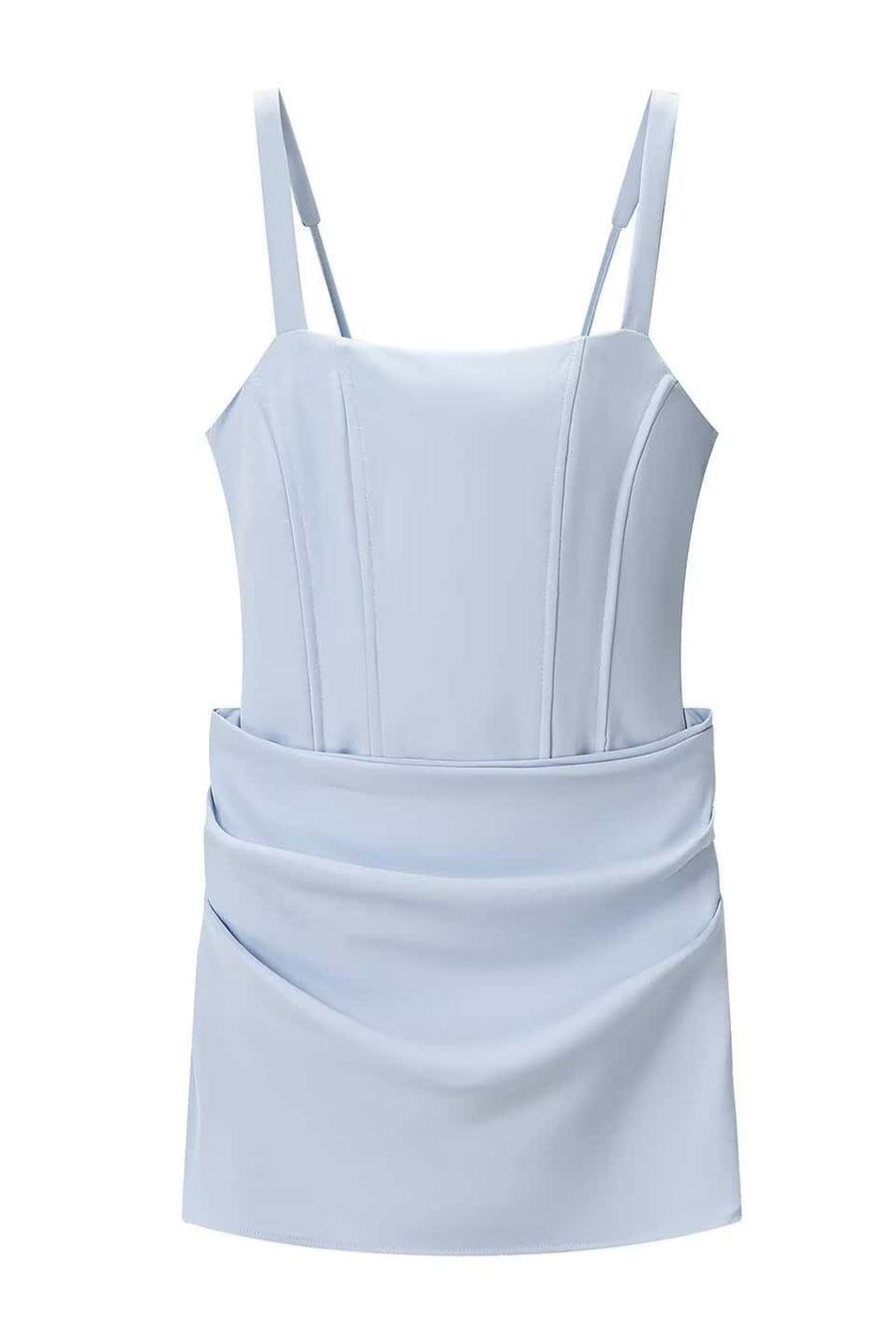Light Blue Draped Tight Short Dress