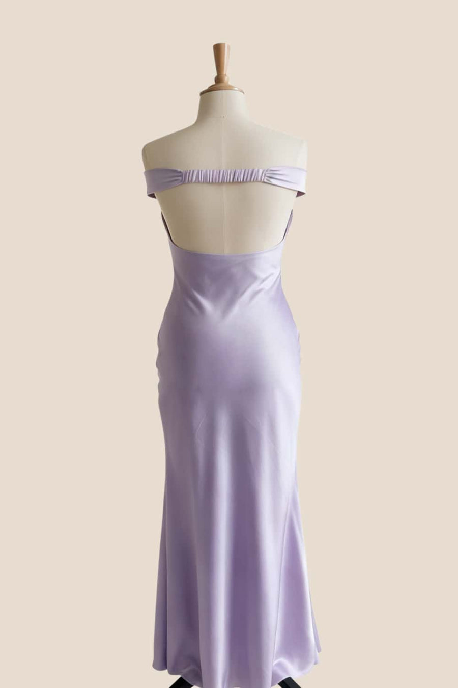 Off the Shoulder Lavender Fitted Long Dress