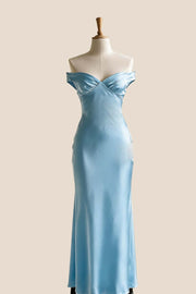 Off the Shoulder Lavender Fitted Long Dress