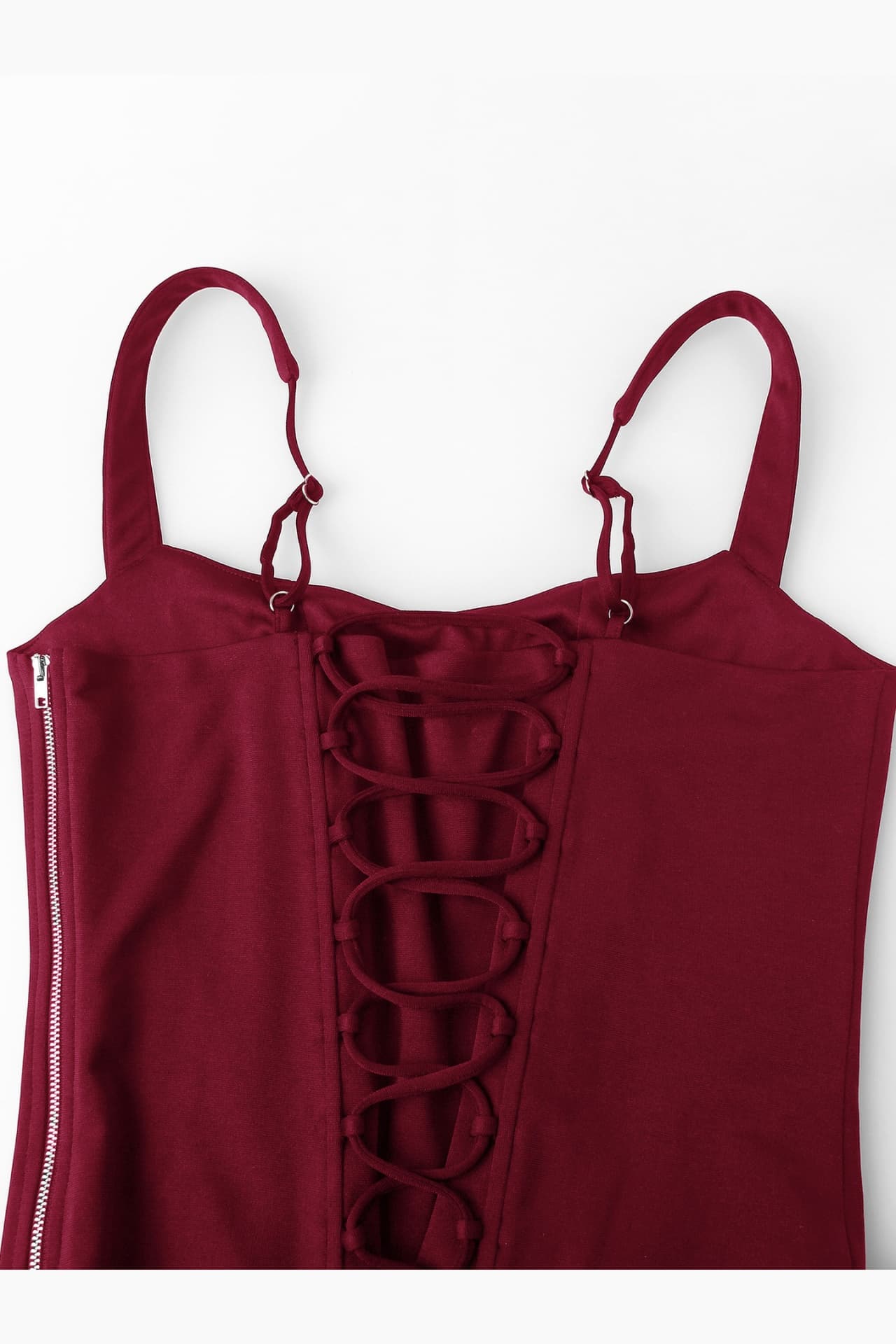 Burgundy Square Corset Top