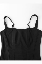 Burgundy Square Corset Top