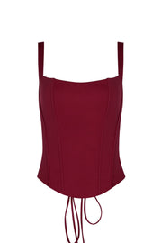 Burgundy Square Corset Top