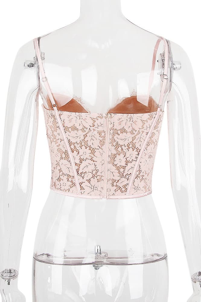 Pink Sweetheart Lace Fitted Top