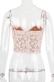 Pink Sweetheart Lace Fitted Top