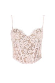 Pink Sweetheart Lace Fitted Top