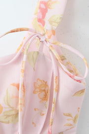 Floral Print Straps Bustier Top