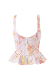 Floral Print Straps Bustier Top