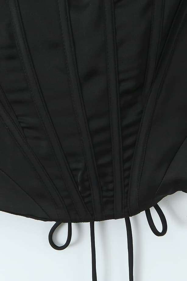 Black Lace Trim Fitted Top