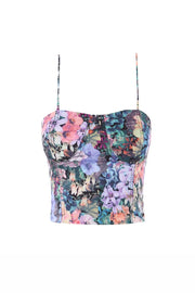 Floral Straps Print Corset Top
