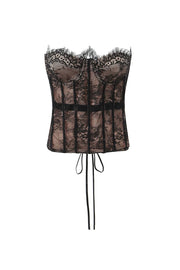 Ivory Apricot Lace Corset Top