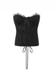 Ivory Apricot Lace Corset Top