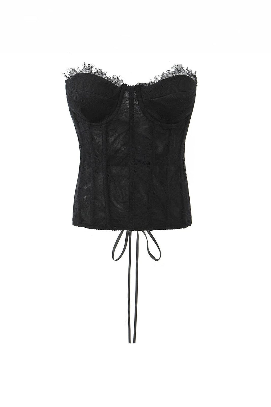 Ivory Apricot Lace Corset Top