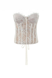 Ivory Apricot Lace Corset Top