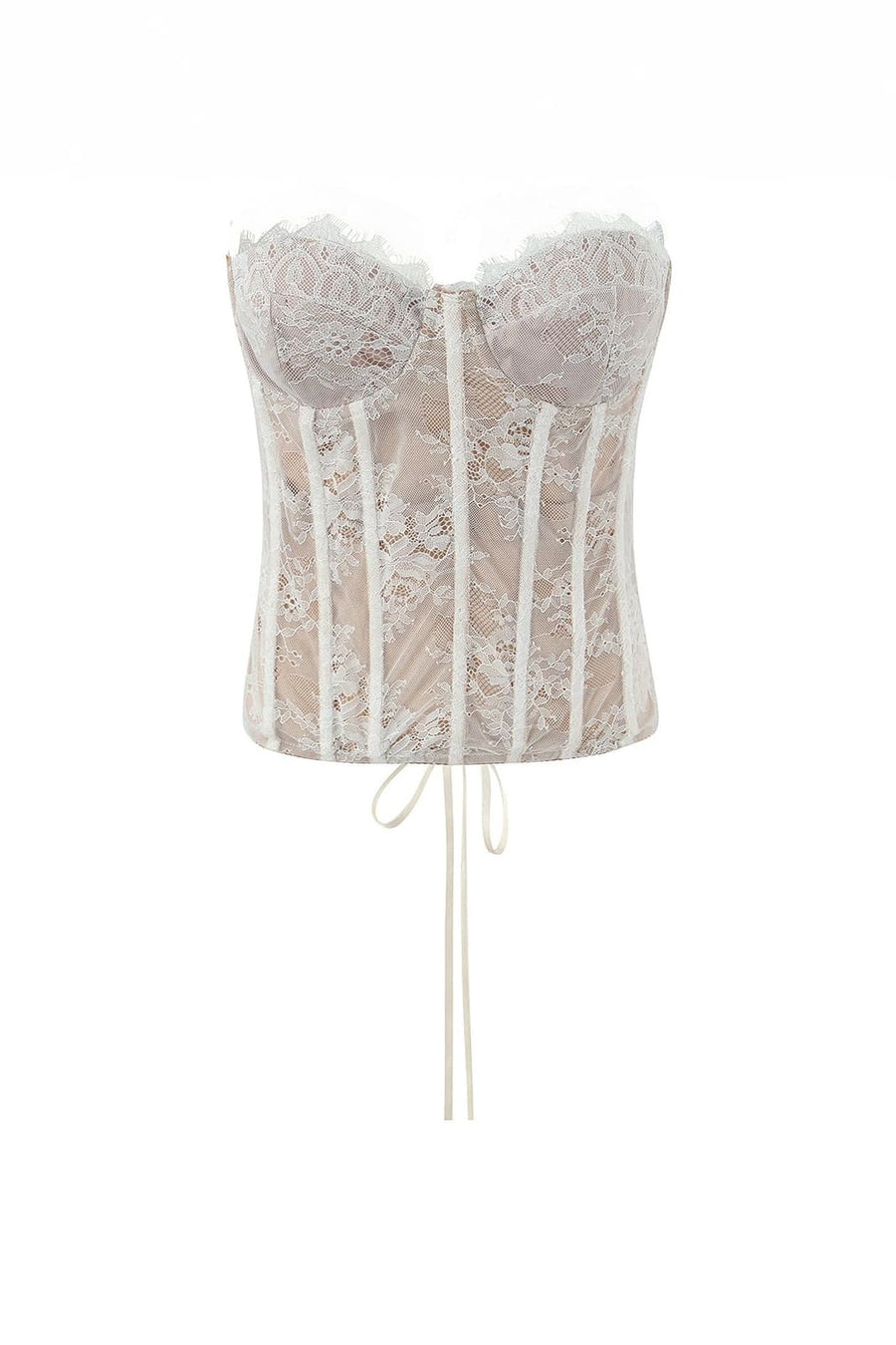 Ivory Apricot Lace Corset Top
