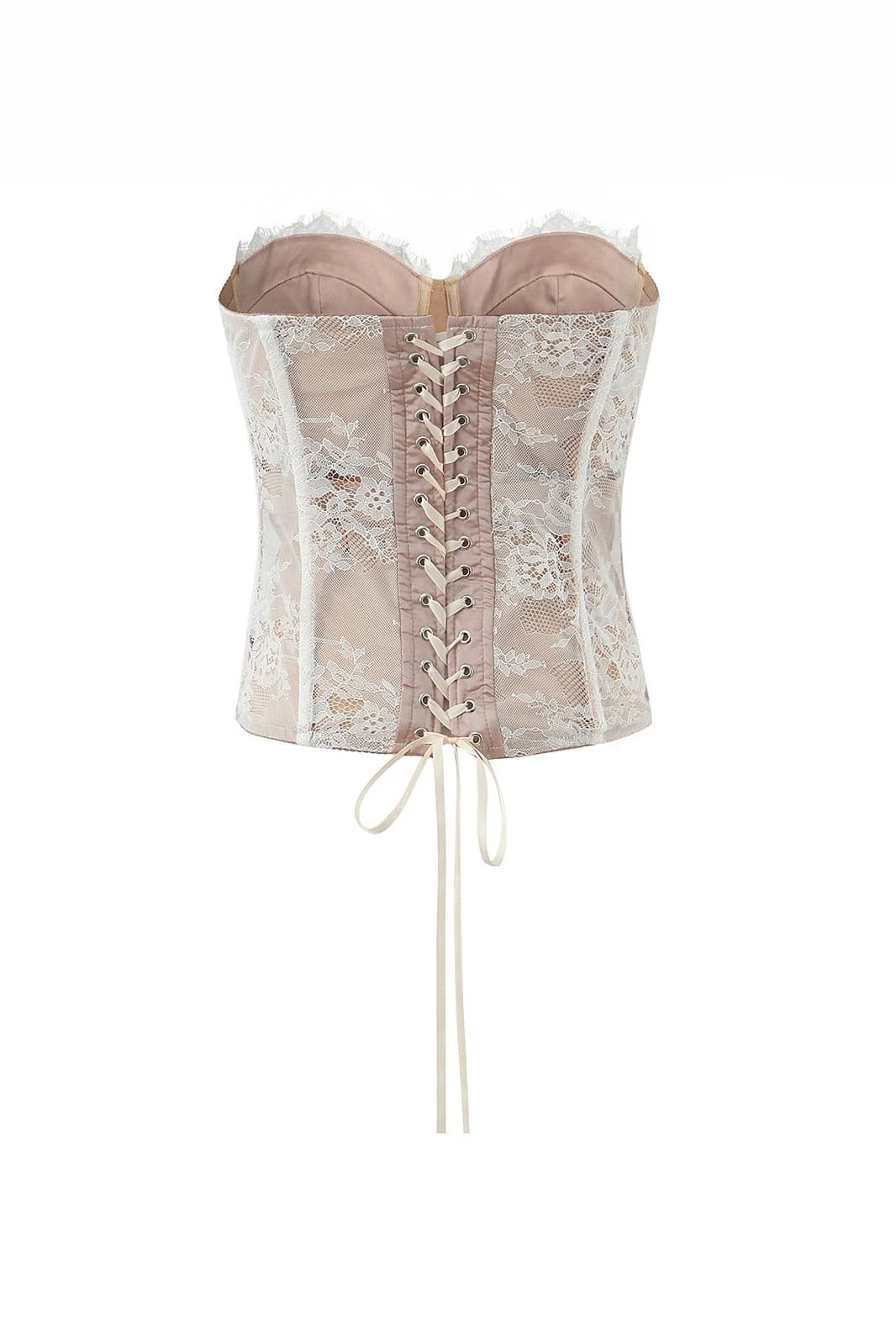 Ivory Apricot Lace Corset Top