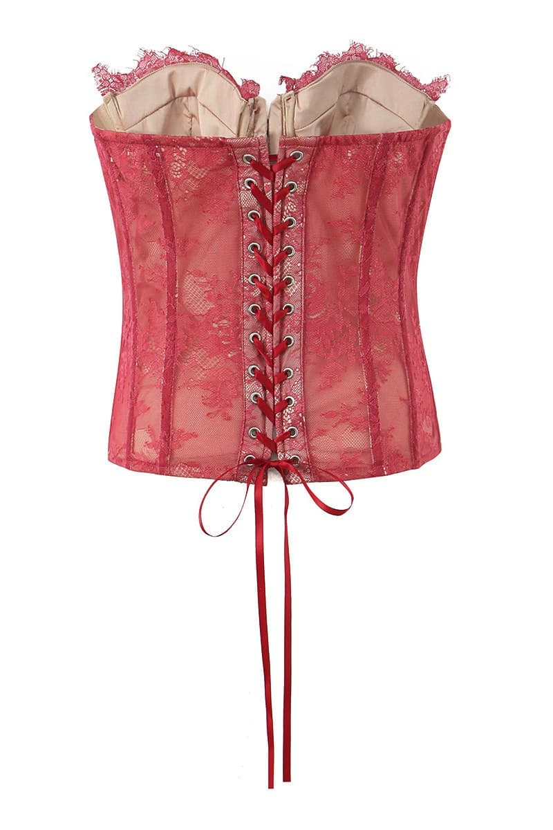 Red Lace Corset Style Top