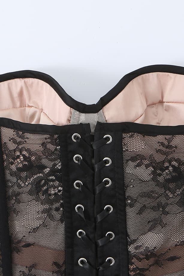 Black Lace Corset Style Top