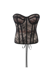 Black Lace Corset Style Top