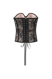 Black Lace Corset Style Top