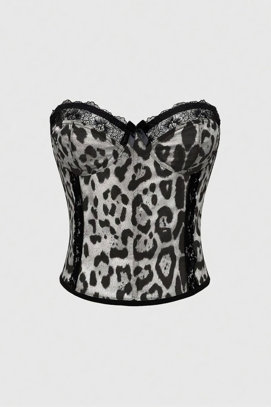 Mustard Leopard Print Bustier Top