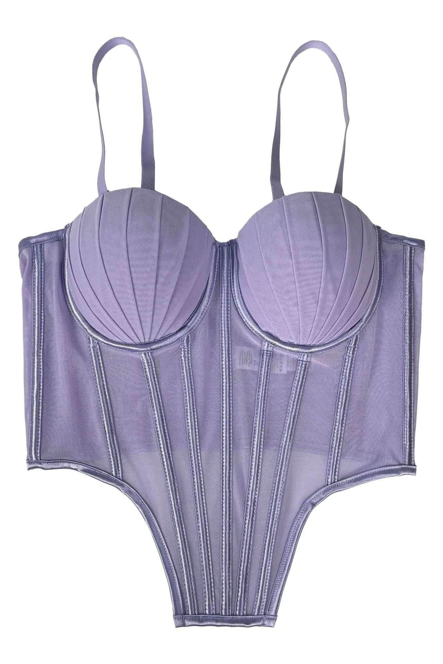 Burgundy Pleated Tulle Corset Top