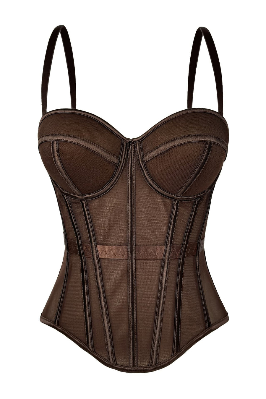 Burgundy Sweetheart Tulle Corset Top