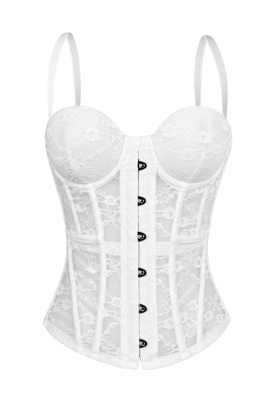 Brown Lace Lace-Up Corset Top
