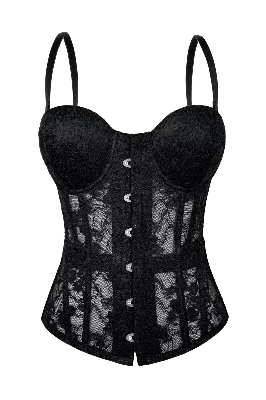 Brown Lace Lace-Up Corset Top