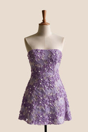 Pink Floral A-line Short Princess Dress