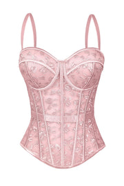 Apricot Sweetheart Lace Corset Top