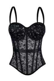 Apricot Sweetheart Lace Corset Top