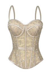 Apricot Sweetheart Lace Corset Top
