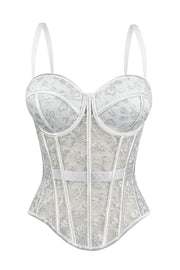 Apricot Sweetheart Lace Corset Top