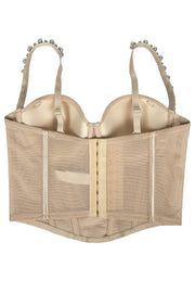 Apricot Pearl Rhinestone Corset Top