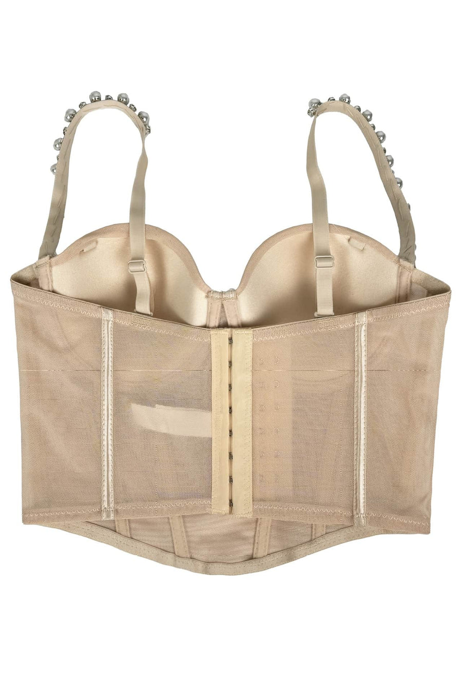 Apricot Pearl Rhinestone Corset Top