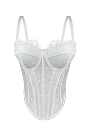Red Lace Sweetheart Bustier Corset Top