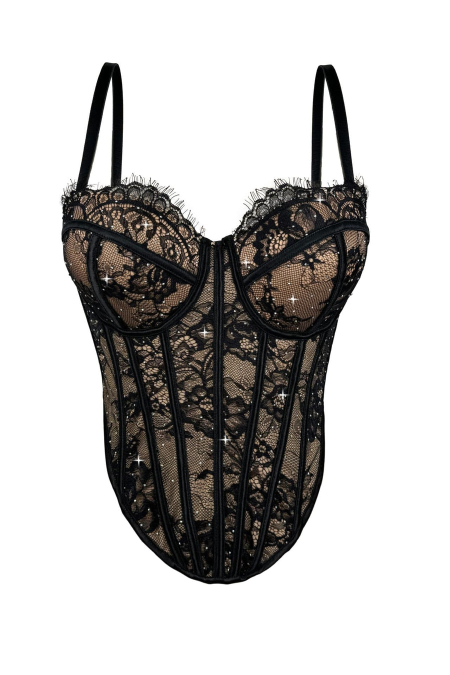 Red Lace Sweetheart Bustier Corset Top