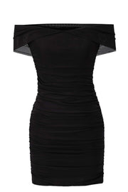 Off the Shoulder Purple Bodycon Short Dress