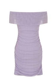 Off the Shoulder Purple Bodycon Short Dress