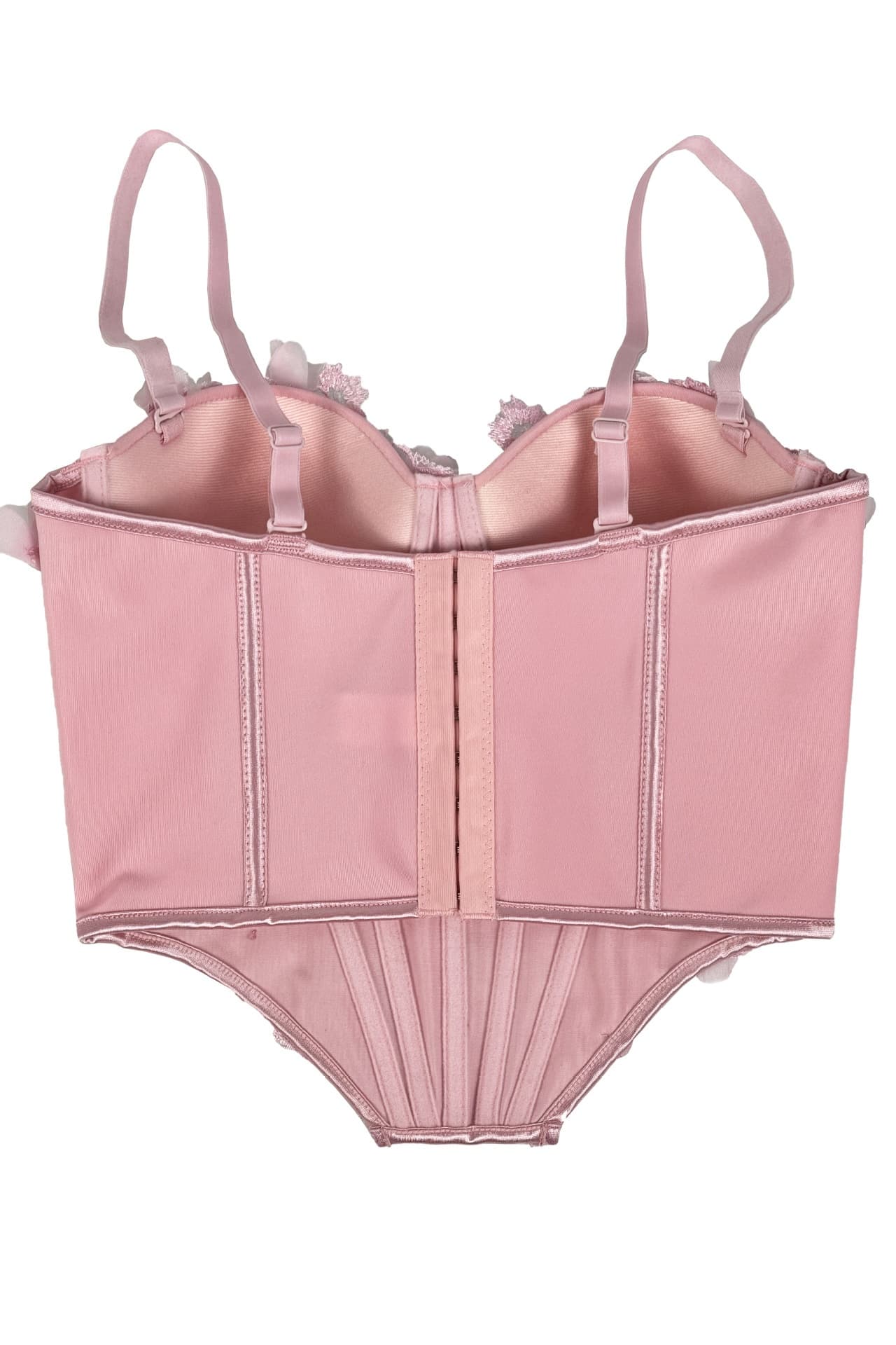 Pink 3D Floral Rhinestone Corset Top