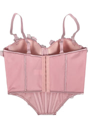 Pink 3D Floral Rhinestone Corset Top