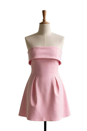 Pink Fold Over A-line Short Dress