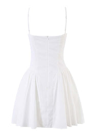 White Straps A-line Short Dress