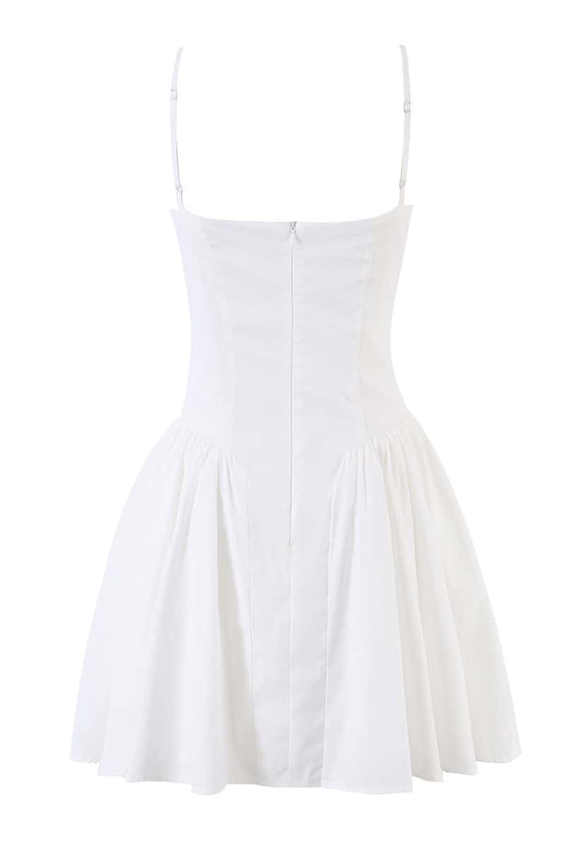 White Straps A-line Short Dress