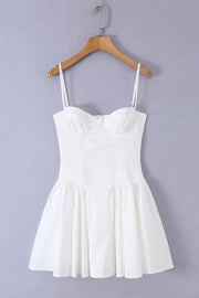 White Straps A-line Short Dress