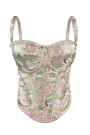 Floral Print Sweetheart Corset Top