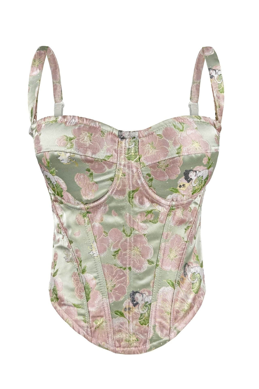 Floral Print Sweetheart Corset Top