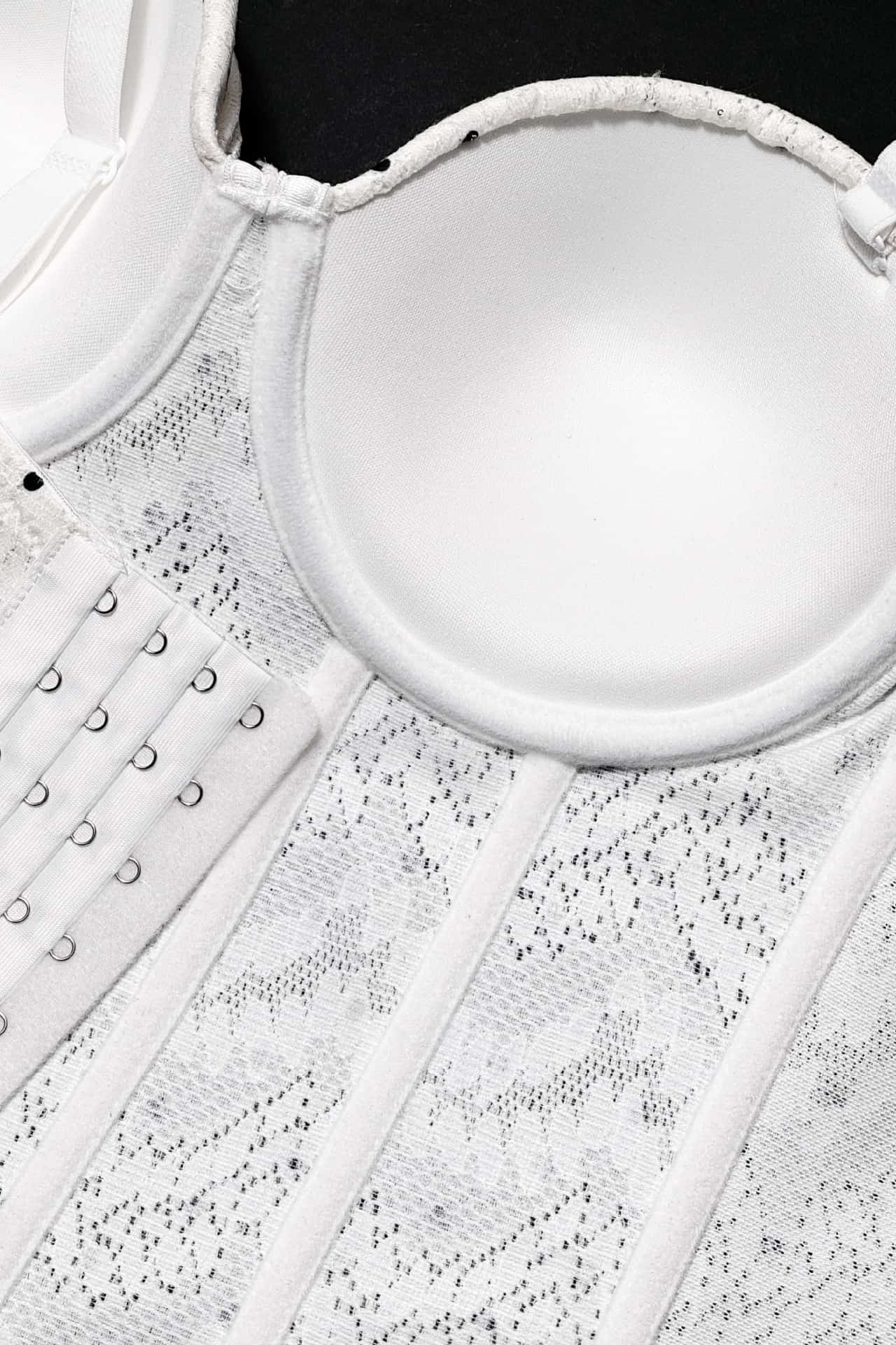 White Polka Dot Lace Fitted Top